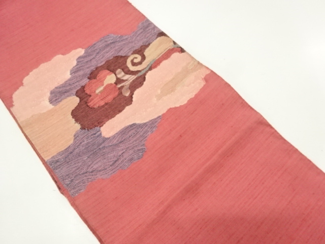 JAPANESEKIMONO / ANTIQUE TSUMUGI KASUMI / FLORAL PATTERNS WOVEN / NAGO